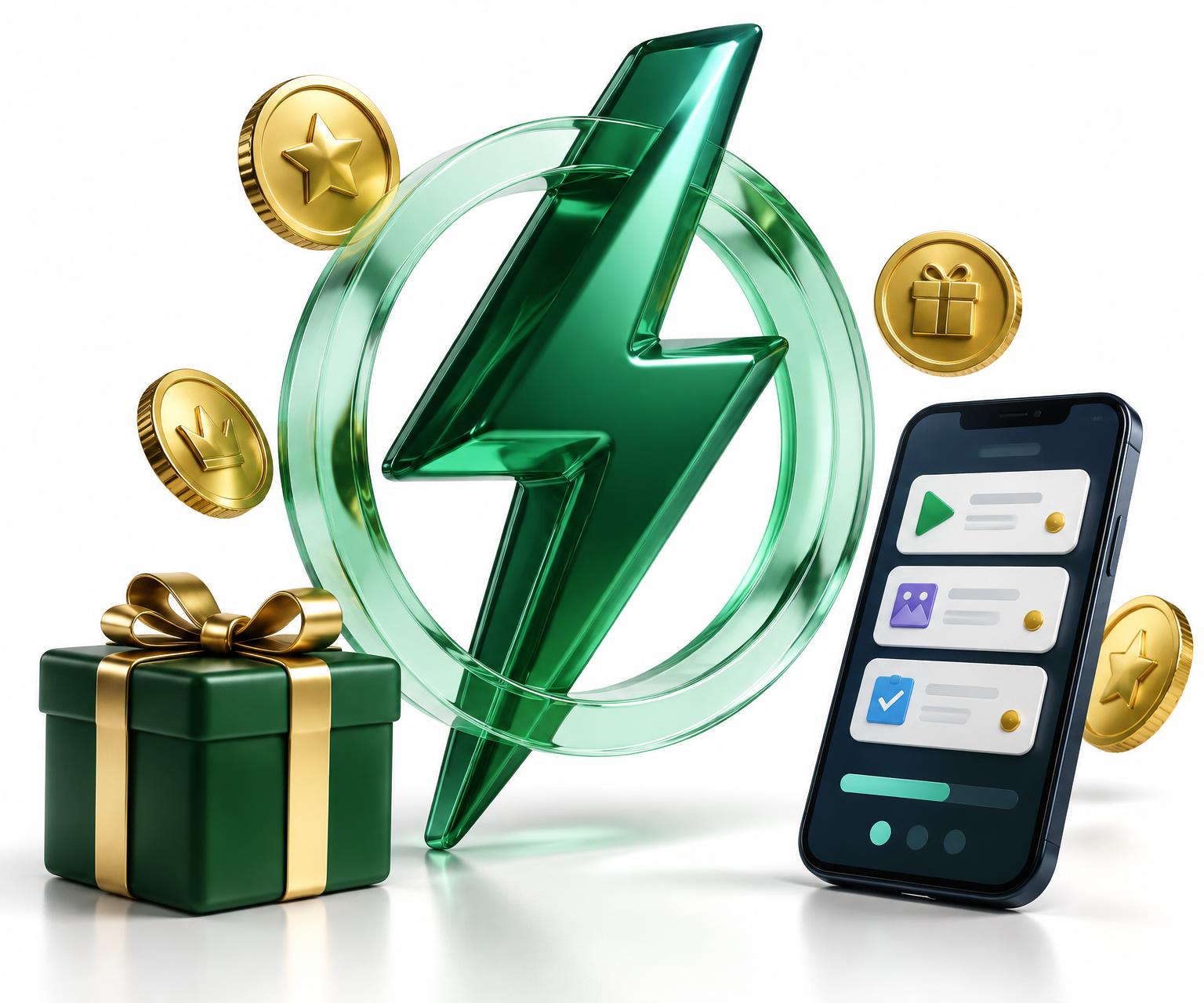 Growzap rewards, tasks and marketplace concept